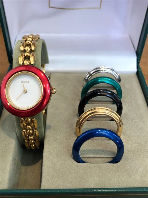 gucci watch for women bezel change|Gucci watch with interchangeable bezels.